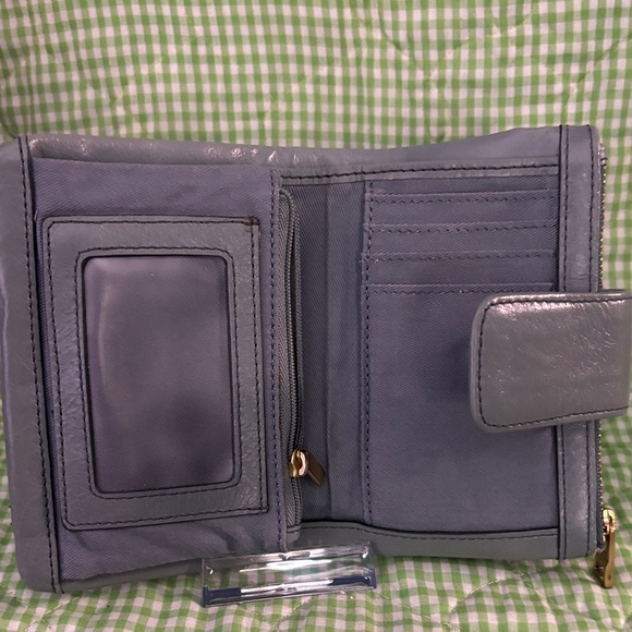 Fossil Pink and Gray Wallet with Modern Patchwork Design - Picture 5 of 5